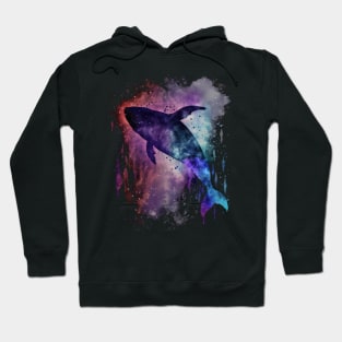 Cosmic Tie Dye Whale in Space Drip Hoodie